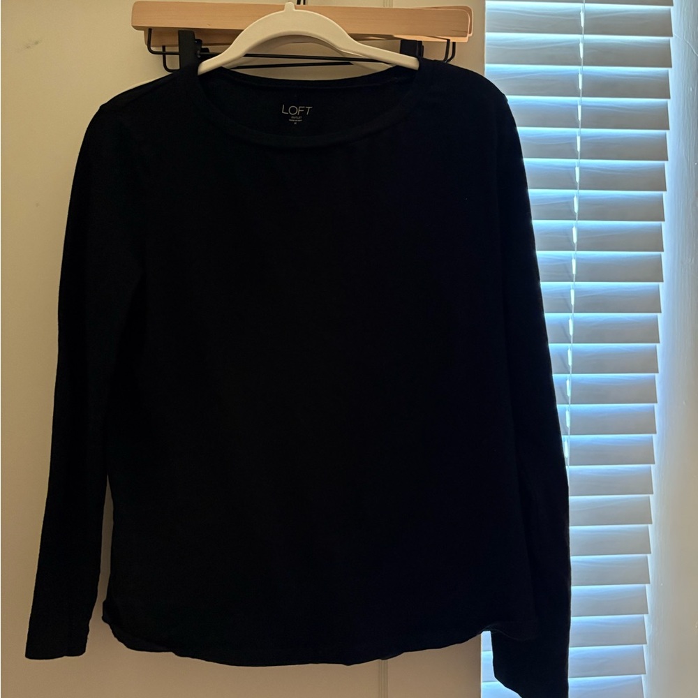 LOFT Black Long Sleeve Tee